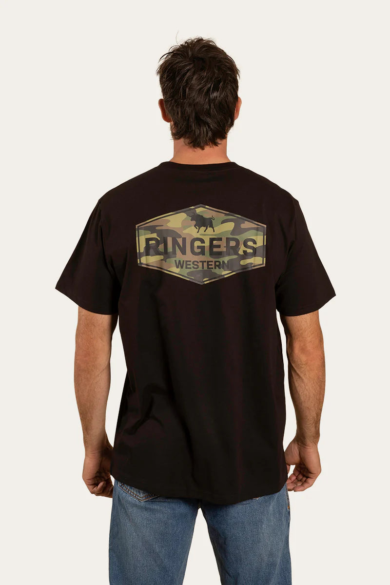 Ringers Western Mens Servo Loose Fit T-Shirt - Black/Camo