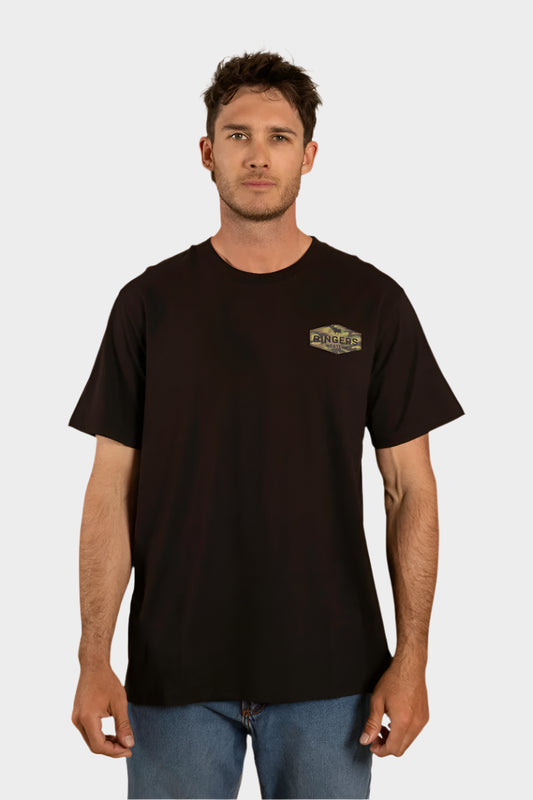 Ringers Western Mens Servo Loose Fit T-Shirt - Black/Camo