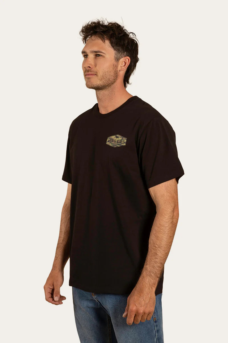 Ringers Western Mens Servo Loose Fit T-Shirt - Black/Camo