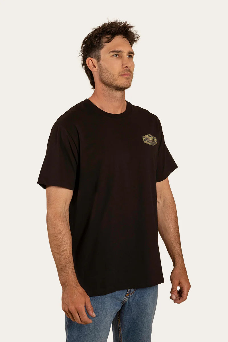 Ringers Western Mens Servo Loose Fit T-Shirt - Black/Camo