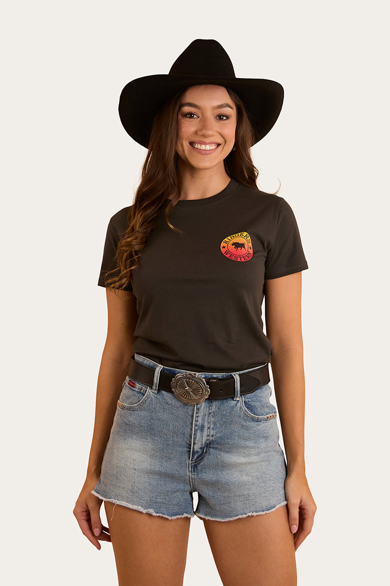 Ringers Western Womens Signature Bull Classic Fit T-Shirt - Charcoal Fade