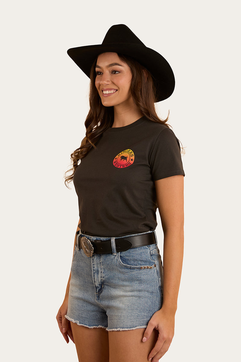 Ringers Western Womens Signature Bull Classic Fit T-Shirt - Charcoal Fade