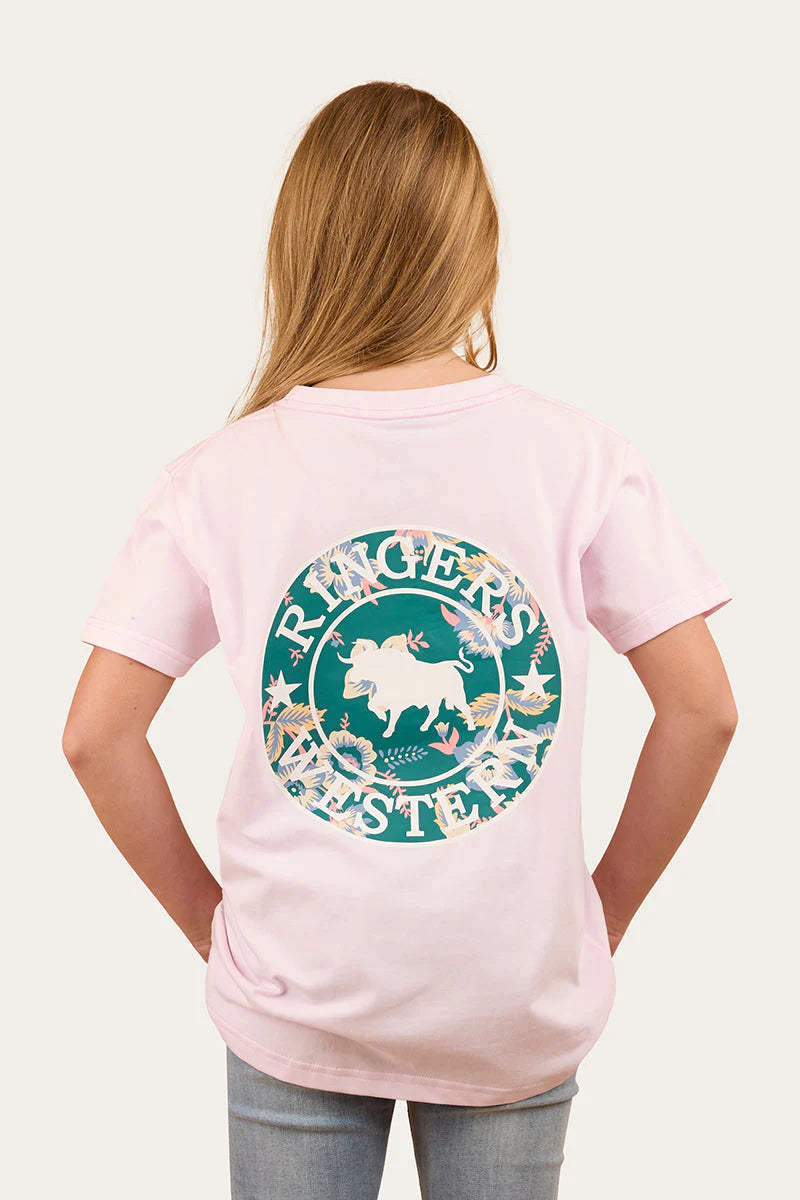 Ringers Western Signature Bull Kids Classic T-Shirt - Barely Pink/Pink