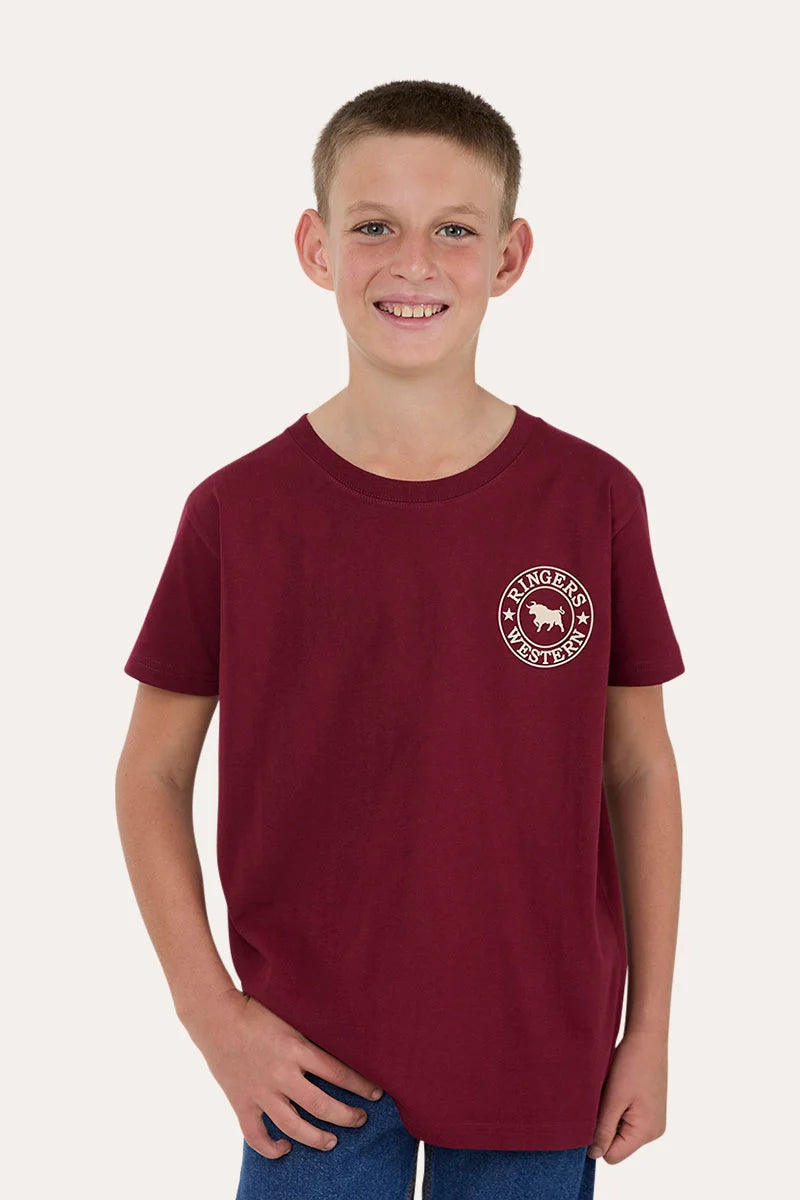 Ringers Western Signature Bull Kids Classic T-Shirt - Plum/Beige