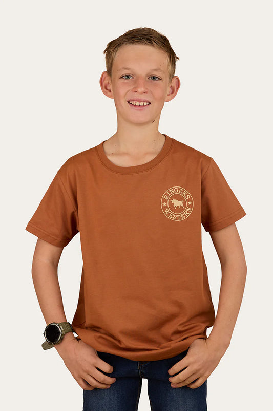 Ringers Western Kid's Signature Bull Classic T-Shirt - Tobacco/Dark Sand