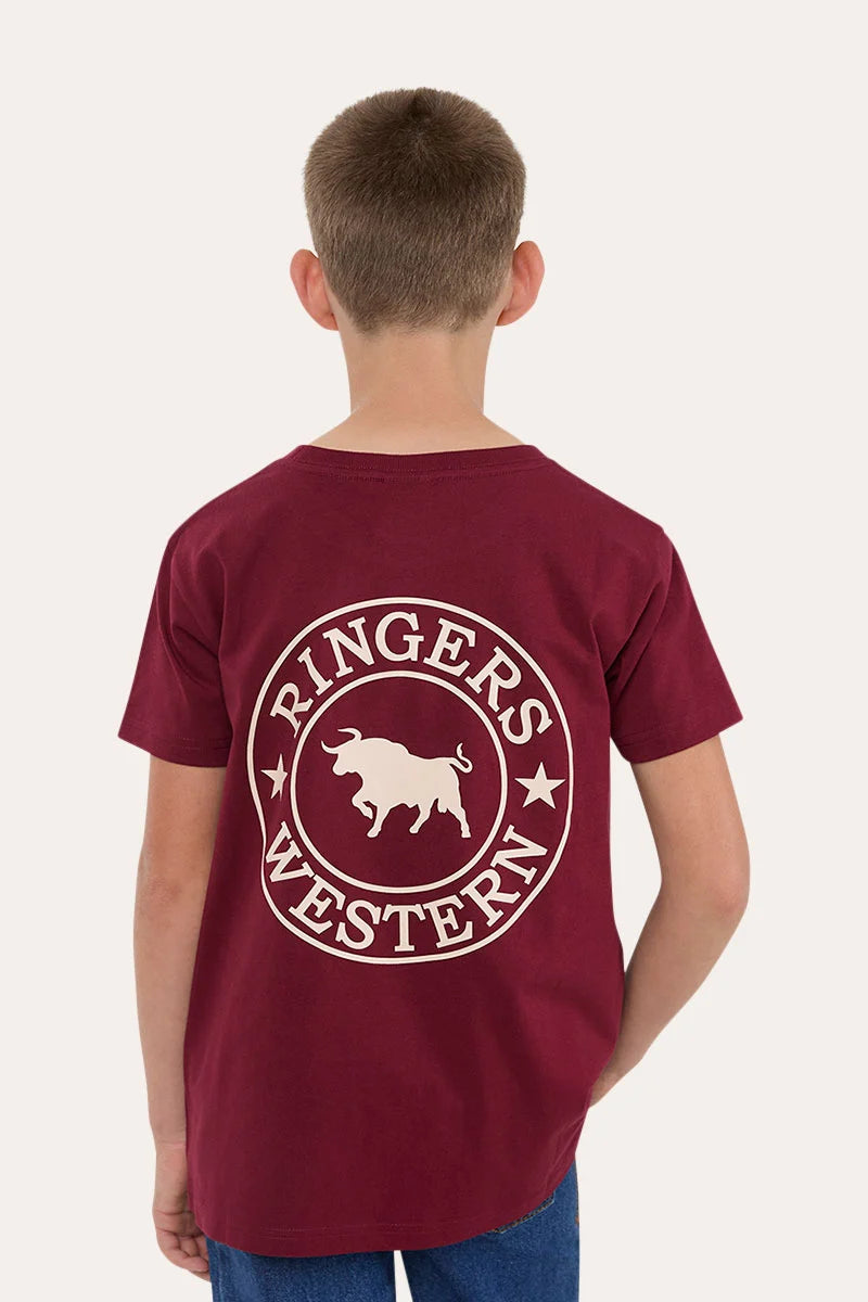 Ringers Western Signature Bull Kids Classic T-Shirt - Plum/Beige