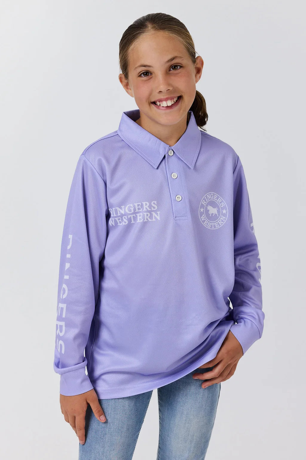 Ringers Western Kids Signature Bull Fishing Jersey – Lilac