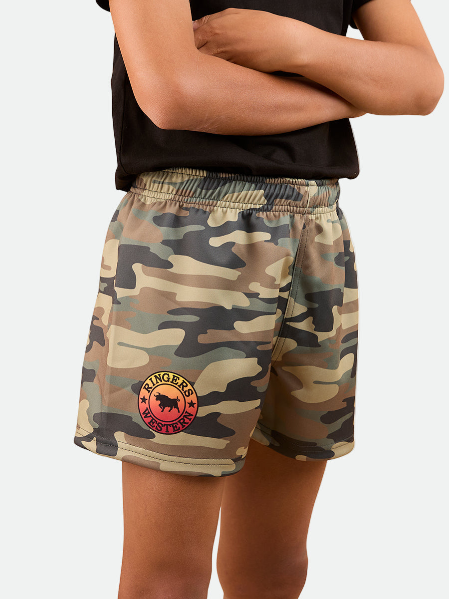 Ringers Western Kids Signature Bull Footy Short - Camo