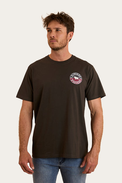 Ringers Western Mens Signature Bull Loose T-Shirt - Charcoal / Split