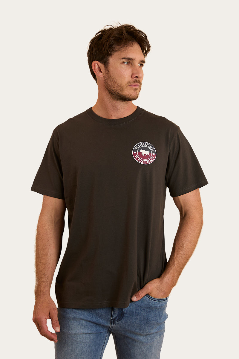 Ringers Western Mens Signature Bull Loose T-Shirt - Charcoal / Split