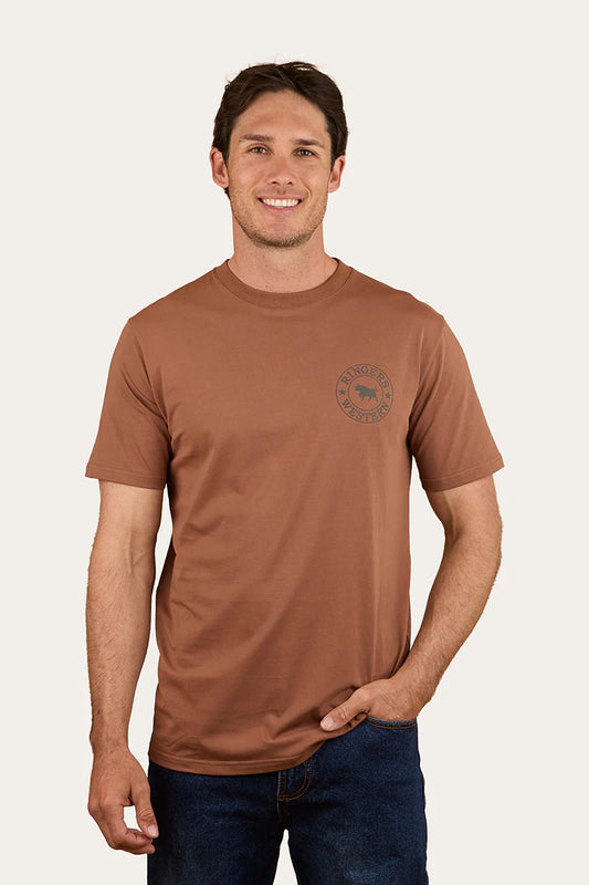 Ringers Western Men's Signature Bull Classic T-Shirt - Saddle Brown/Charcoal