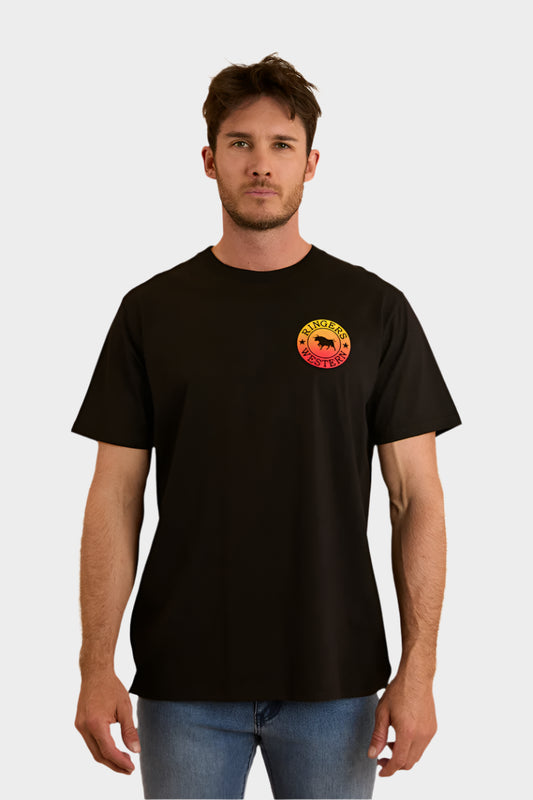 Ringers Western Mens Signature Bull Loose T-Shirt - Black Fade