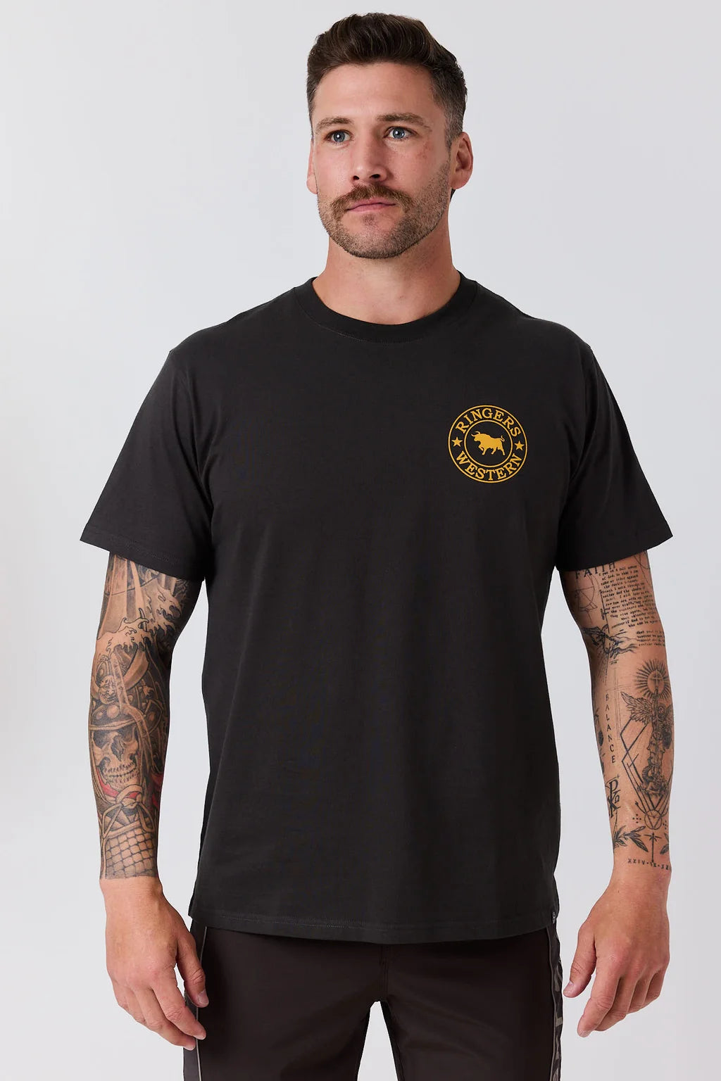 Ringers Western Men’s Signature Bull Loose T-Shirt – Charcoal/Orange Camo