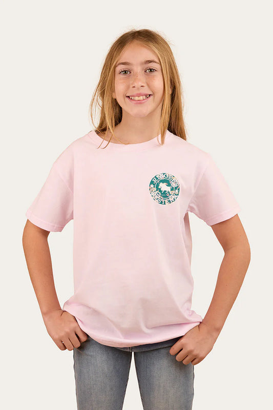 Ringers Western Signature Bull Kids Classic T-Shirt - Barely Pink/Pink