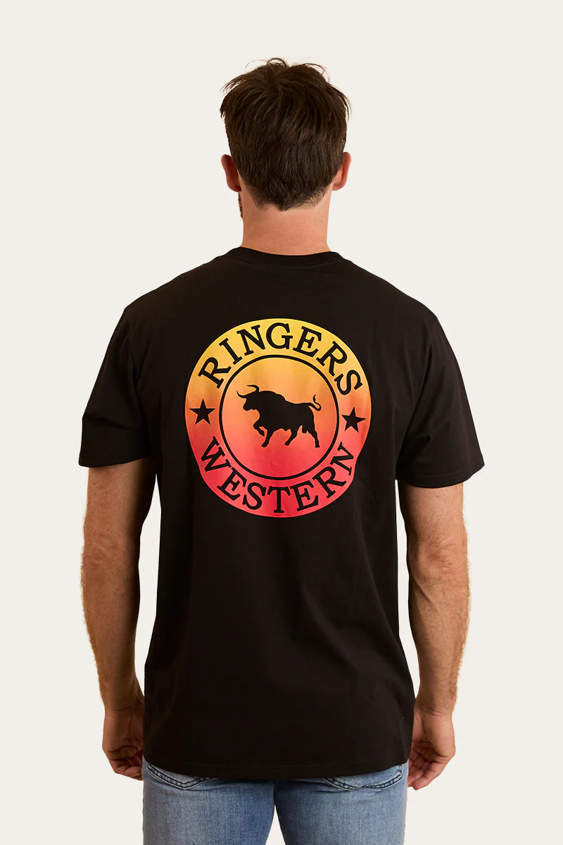 Ringers Western Mens Signature Bull Loose T-Shirt - Black Fade