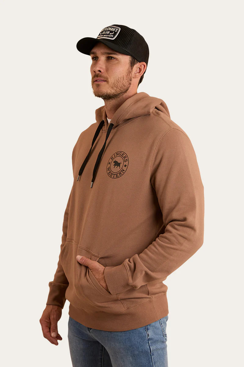 Ringers Western Mens Signature Bull Pullover Hoodie - Almond / Black