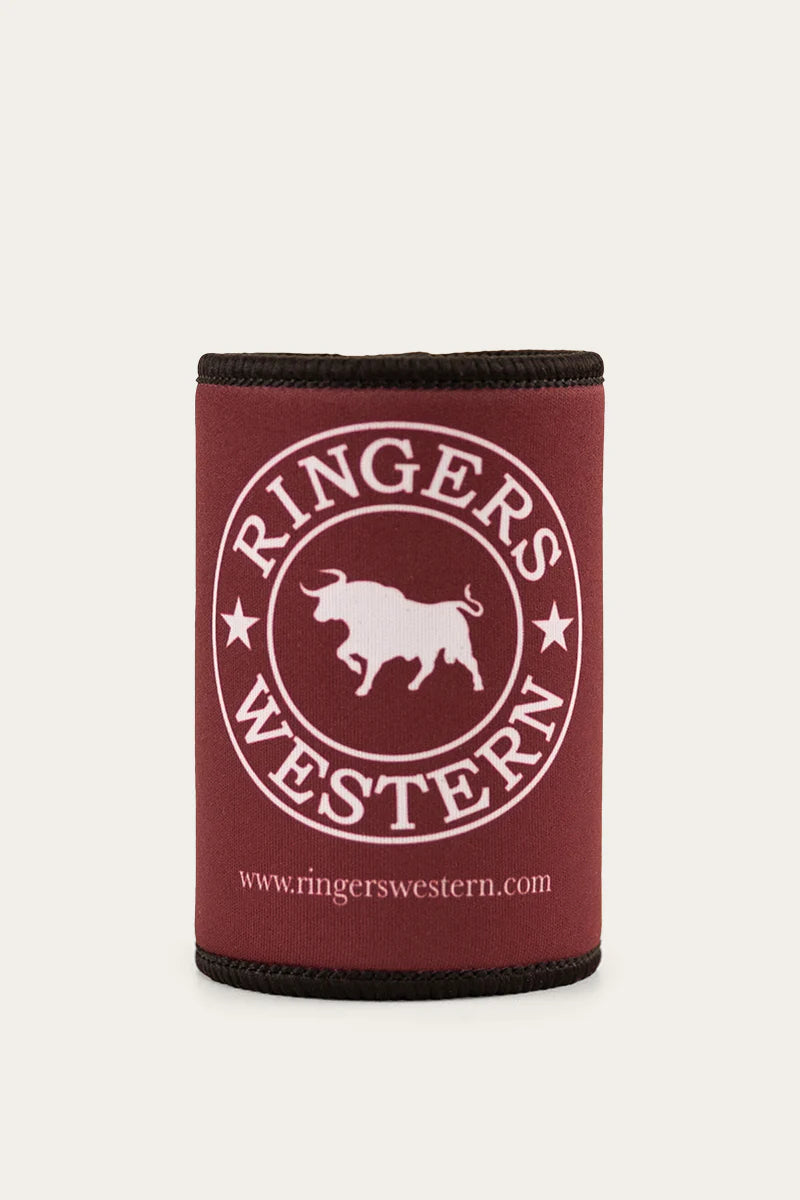 Ringers Western Signature Bull Stubby Cooler - Burgundy