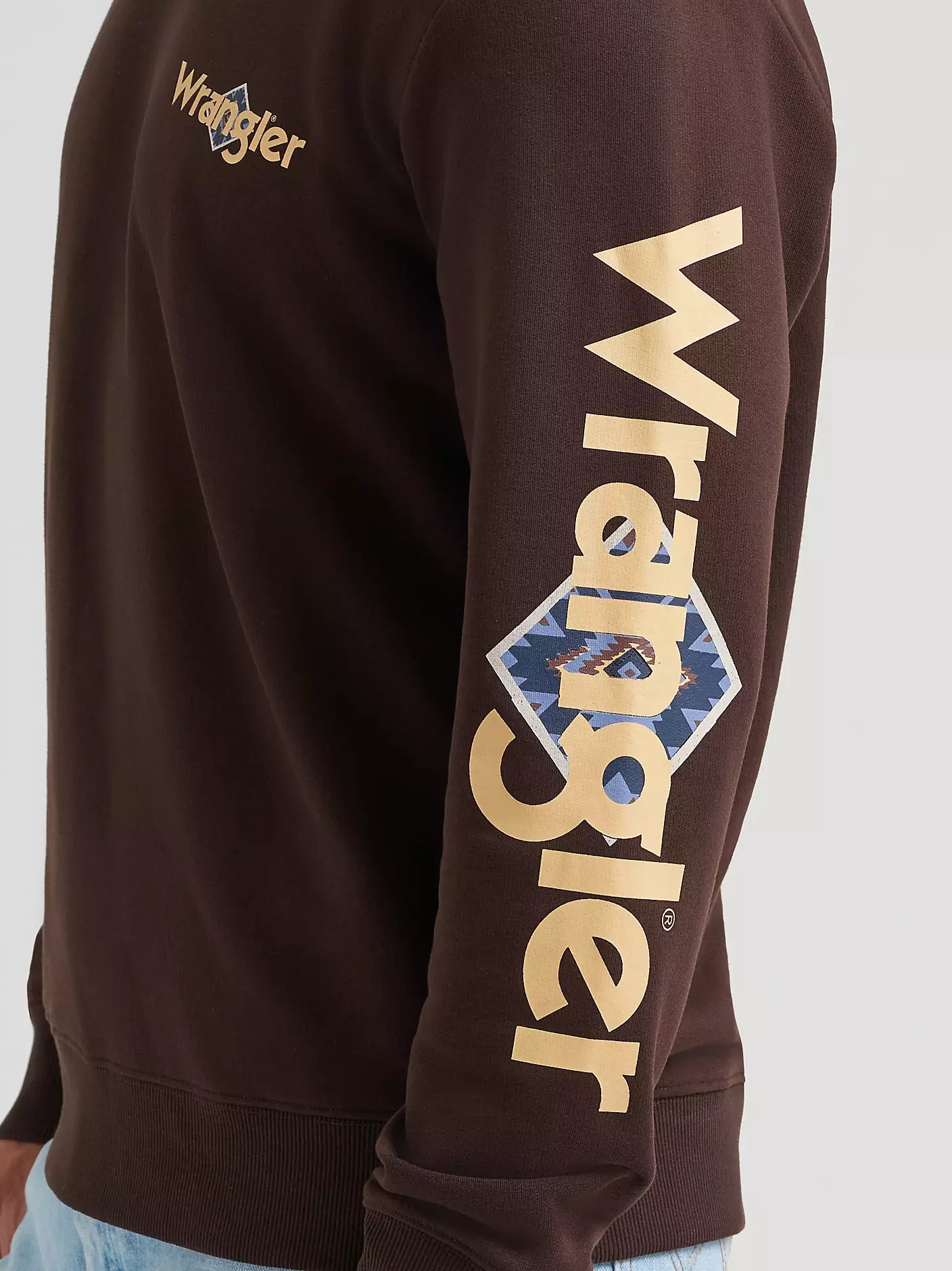 Wrangler Men's Skull Steer Graphic Fleece Sweatshirt - Mole Brown