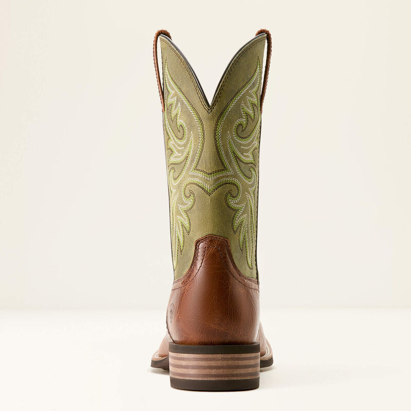 Ariat Men's Slingshot Cowboy Boot-DARK TAN|EASY GREEN