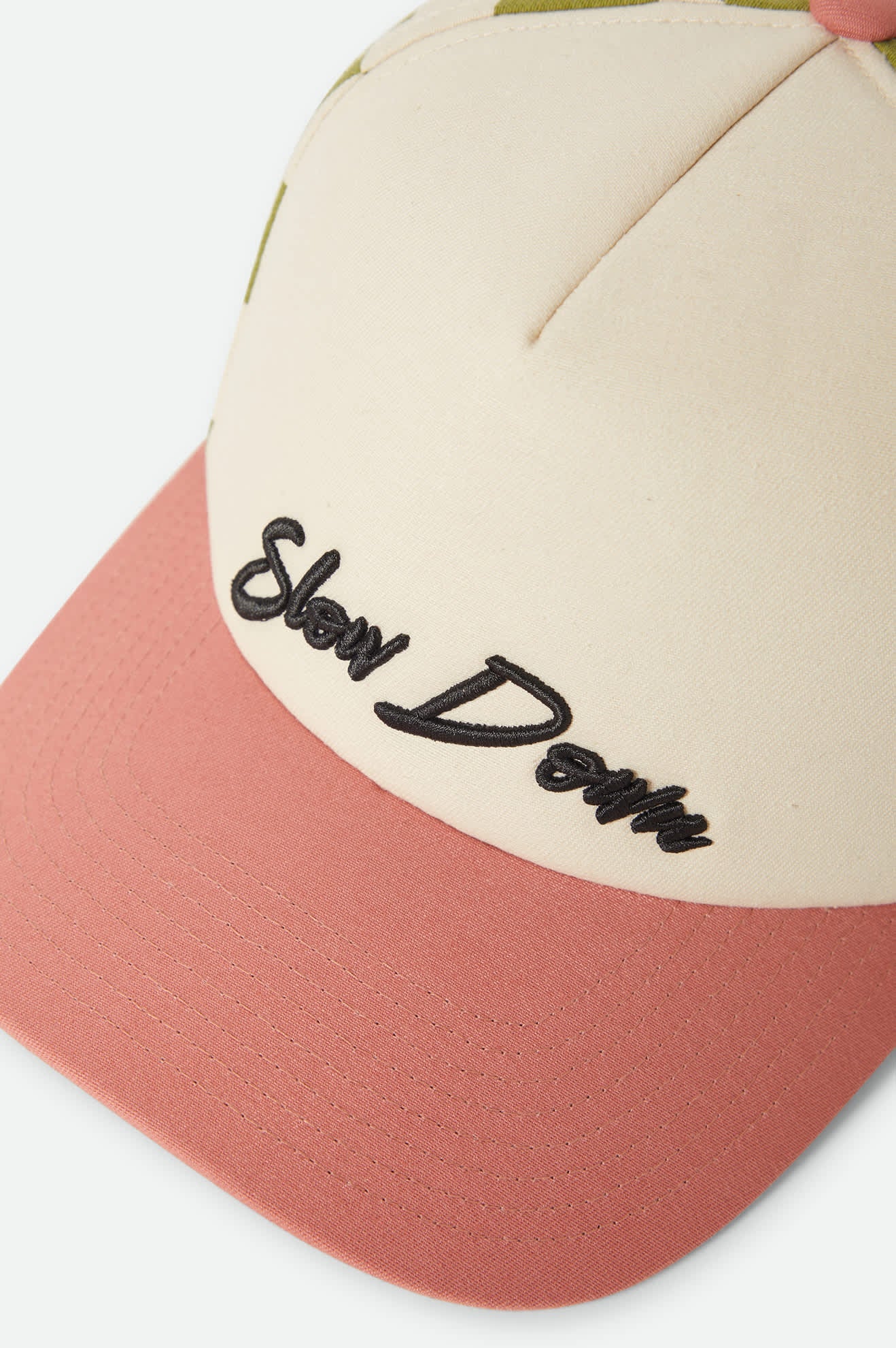 Brixton Women's Slow Down Snapback - Sublime Green Gingham/Whitecap/Italian Clay