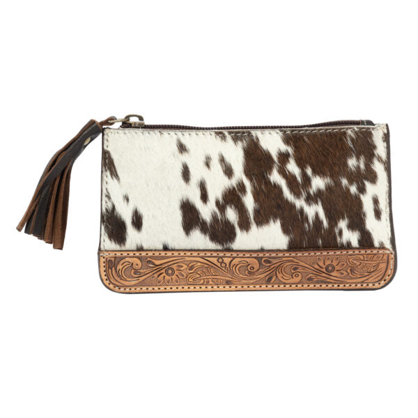 The Design Edge Women's Small Tassel Tooled Cowhide Purse – AC50 – Pica
