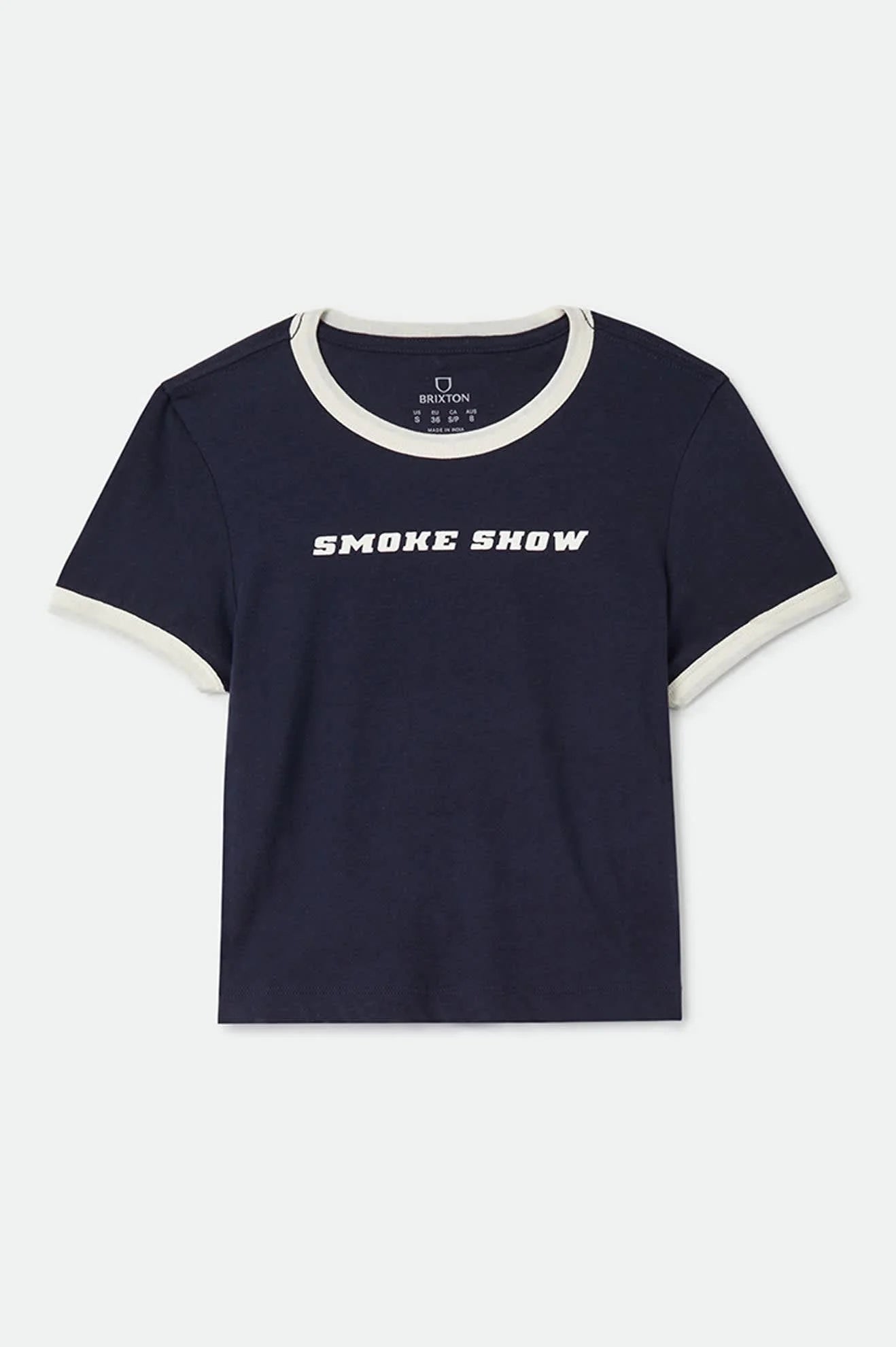 Brixton Women's Smoke Show Baby T-Shirt - Washed Navy/Whitecap