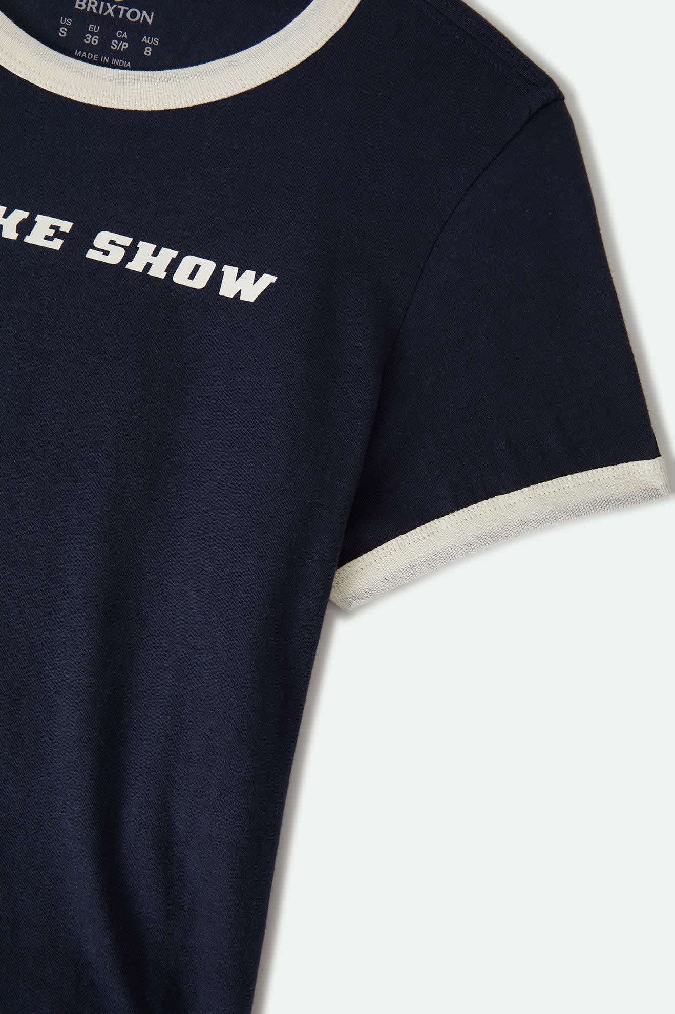 Brixton Women's Smoke Show Baby T-Shirt - Washed Navy/Whitecap