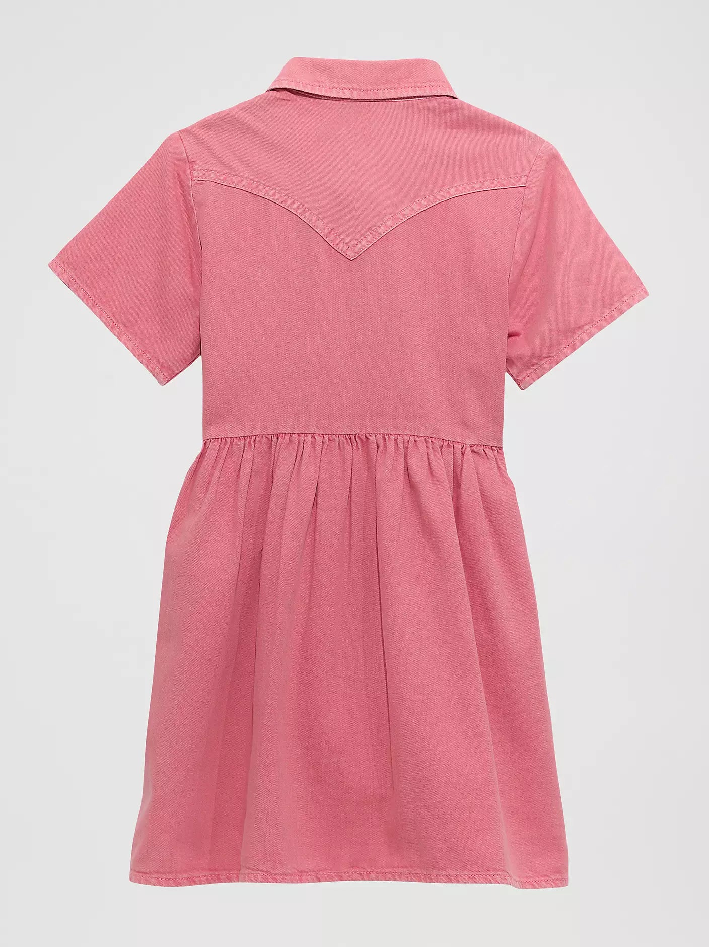 Wrangler Girl's Colorwash Denim Western Snap Dress - Pink