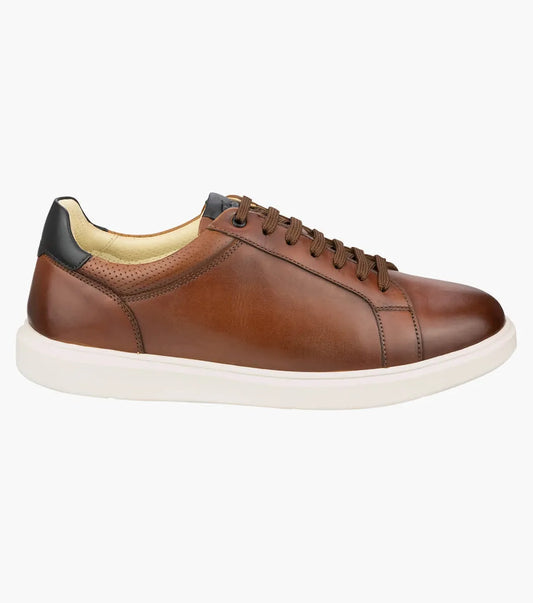 Florsheim Men's Social Sneaker Lace To Toe Sneaker - Cognac Smooth
