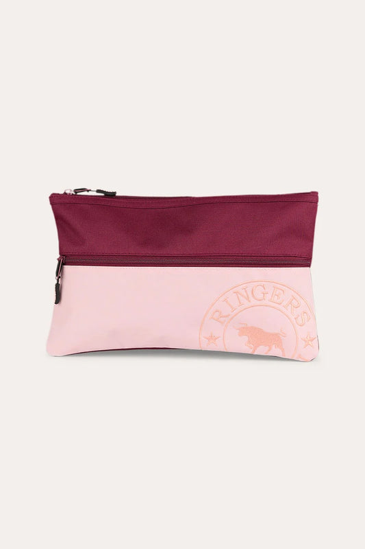 Ringers Western Spencer Pencil Case - Plum/Light  Pink