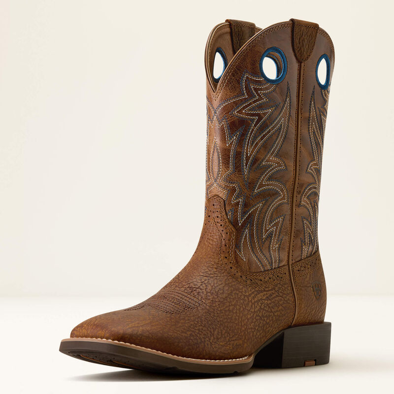 Ariat Men's Sport Sidebet Wide Square Toe Cowboy Boot - Toasted Grain/ Dark Tan