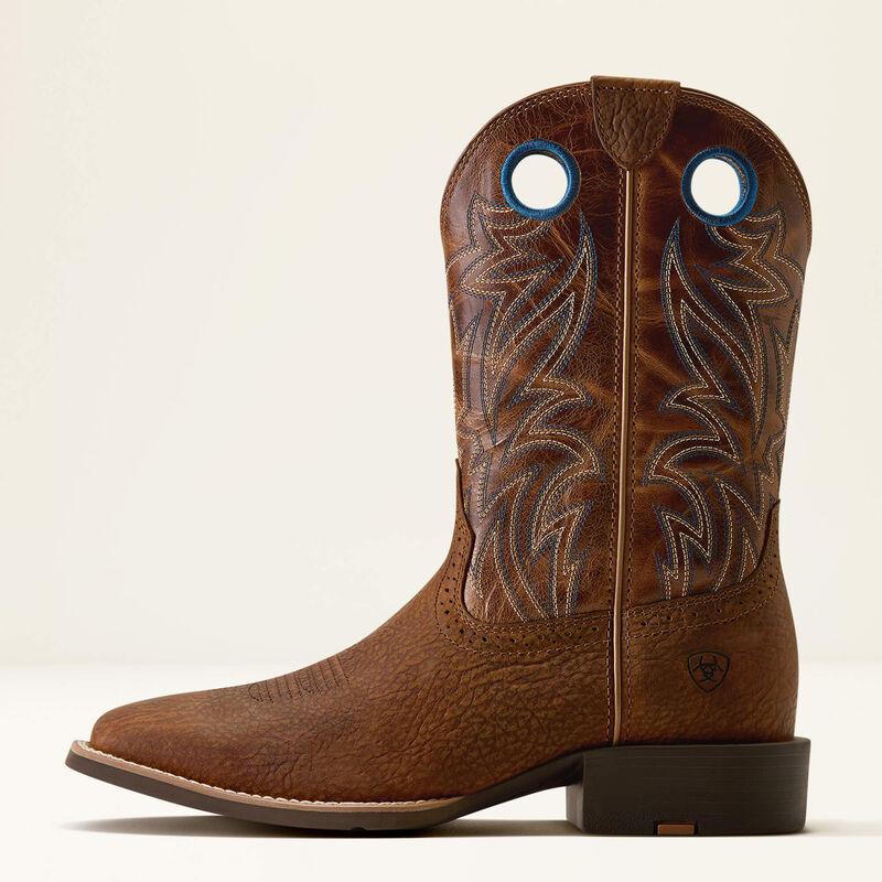 Ariat Men's Sport Sidebet Wide Square Toe Cowboy Boot - Toasted Grain/ Dark Tan