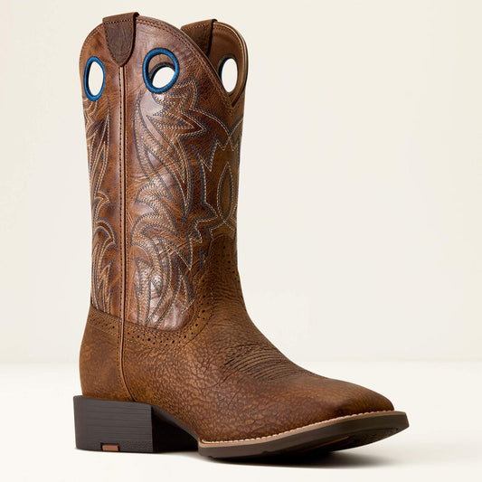 Ariat Men's Sport Sidebet Wide Square Toe Cowboy Boot - Toasted Grain/ Dark Tan