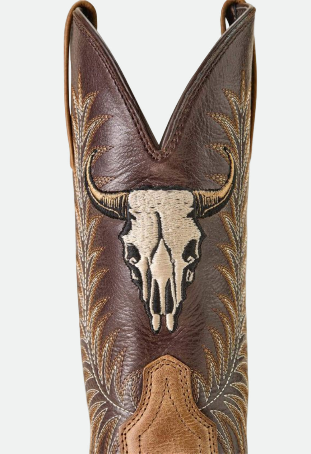 Ariat Men's Sport Steer Skull Wide Square Toe Cowboy Boot - Sandstorm/Bitter Chocolate