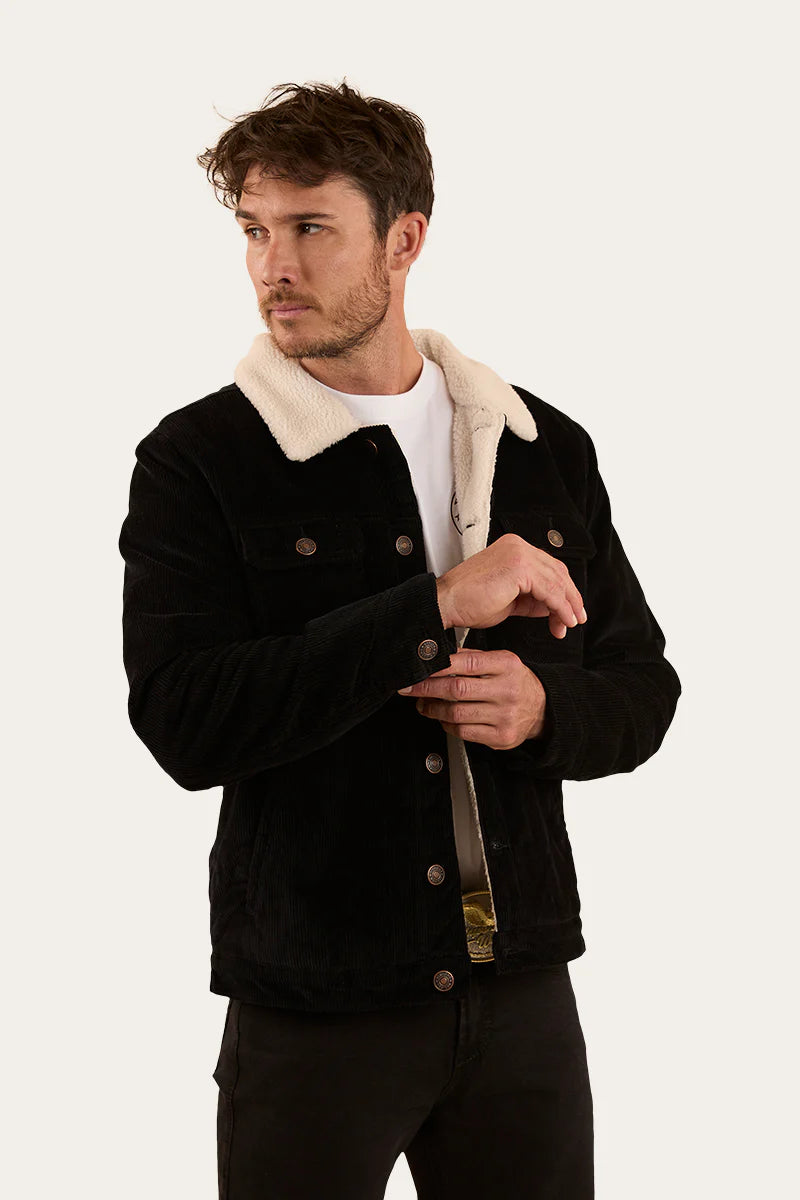 Ringers Western Mens Stanley Corduroy Jacket - Washed Black