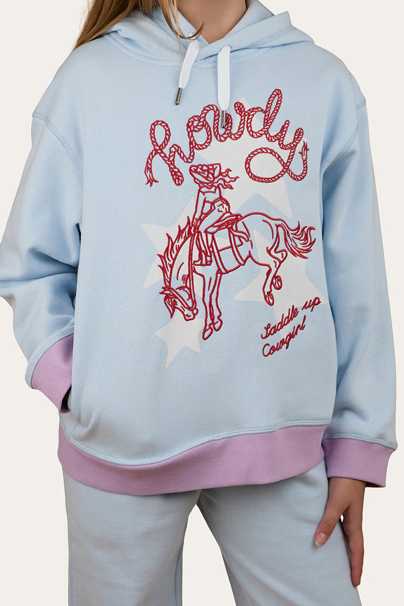 Ringers Western Girl's Stardust Oversized Pullover Hoodie - Barely Blue