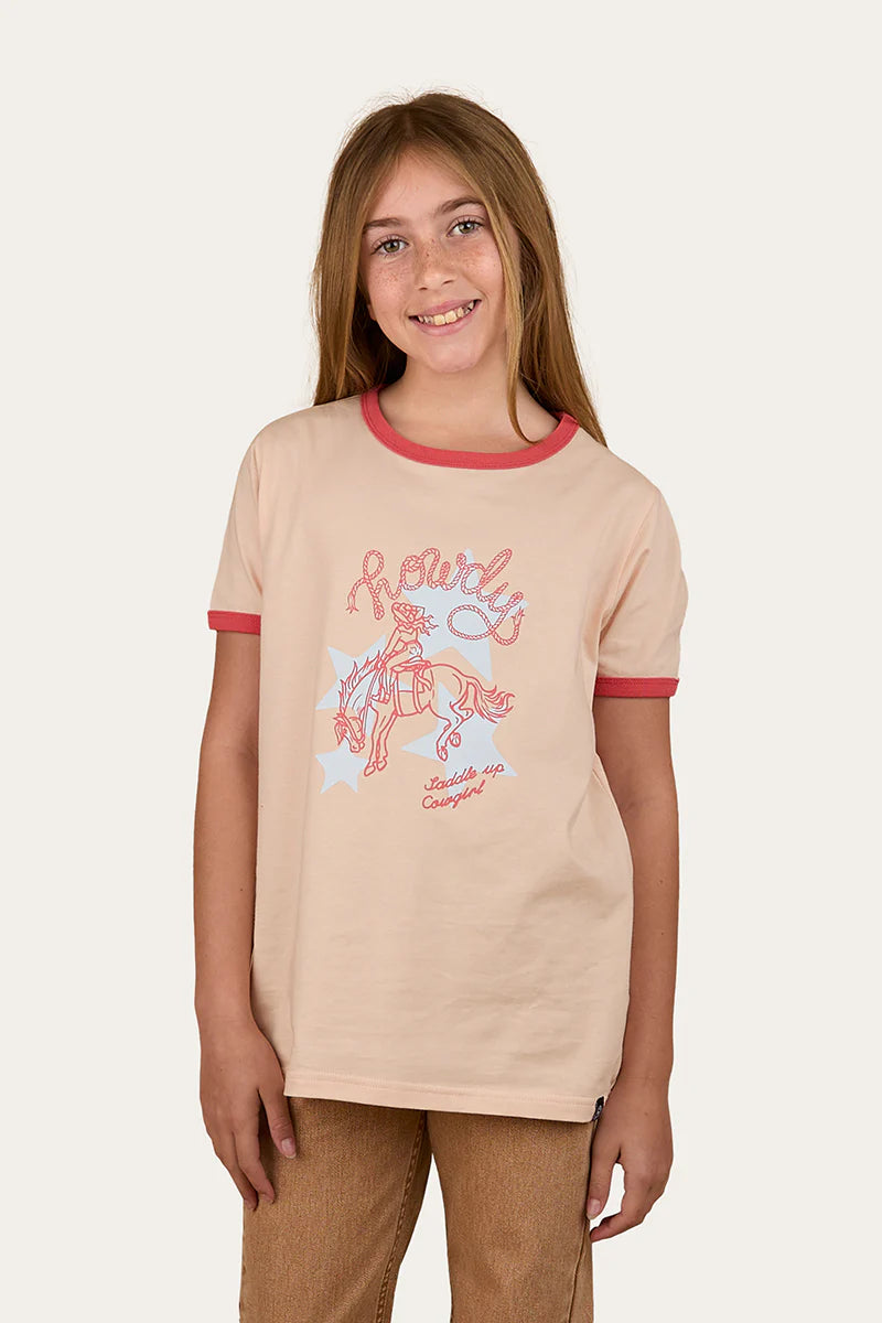 Ringers Western Girl's Stardust Ringer T-Shirt - Light Peach