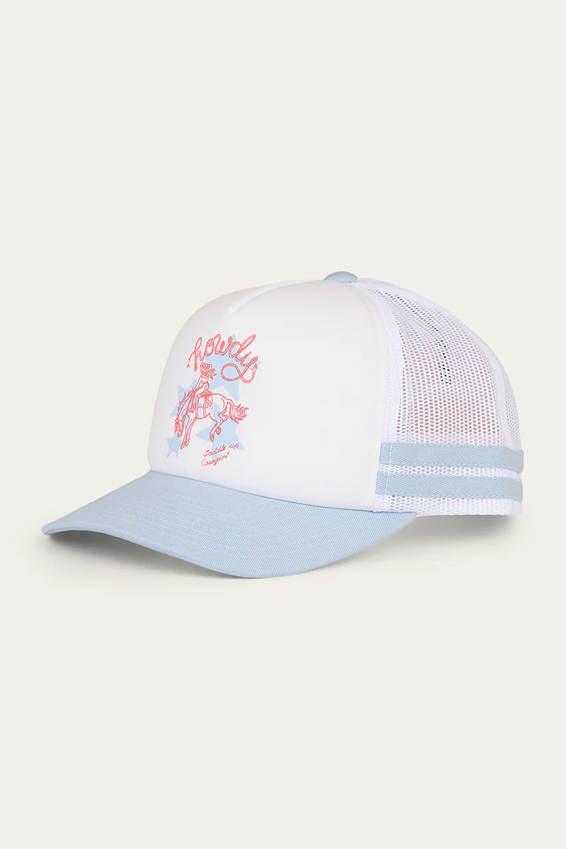 Ringers Western Kids Stardust Foam Trucker Cap - White/Light Blue