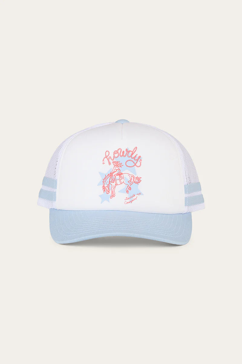 Ringers Western Kids Stardust Foam Trucker Cap - White/Light Blue