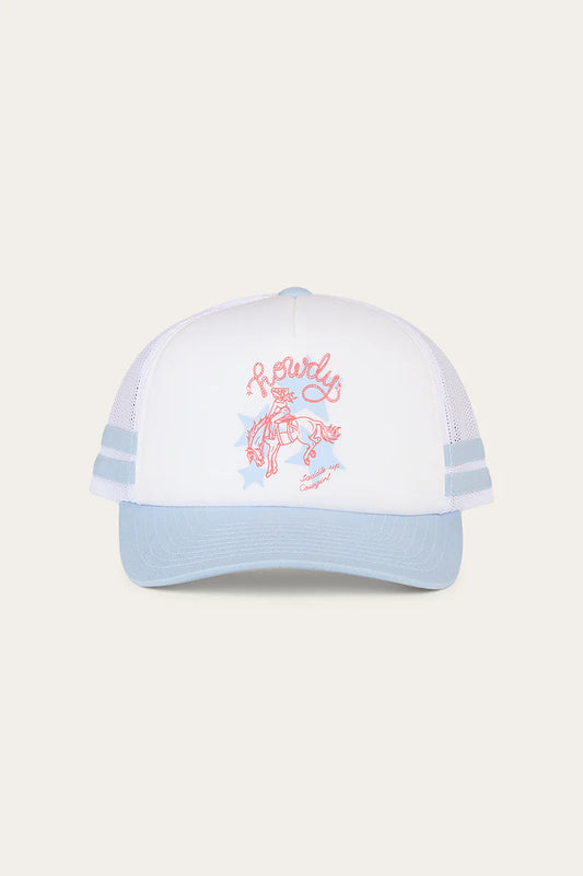 Ringers Western Kids Stardust Foam Trucker Cap - White/Light Blue