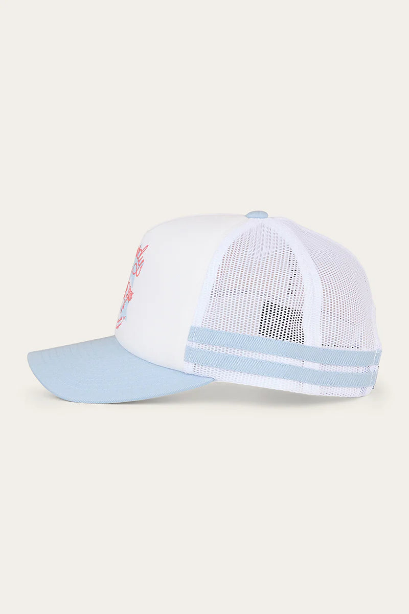 Ringers Western Kids Stardust Foam Trucker Cap - White/Light Blue