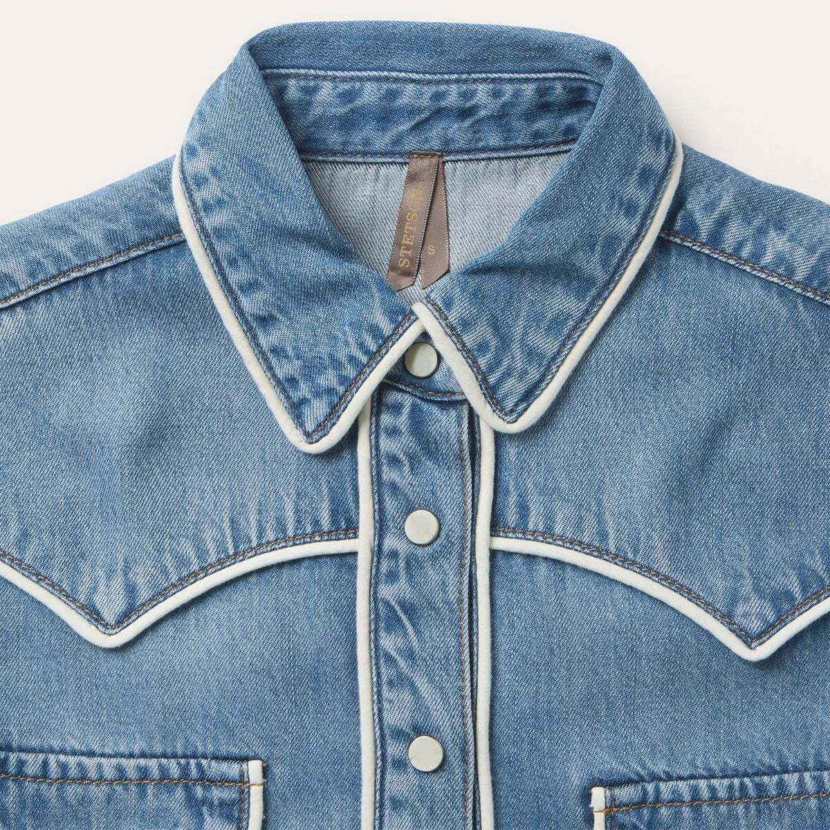 Stetson Women's Piped Denim Snap Shirt - Blue
