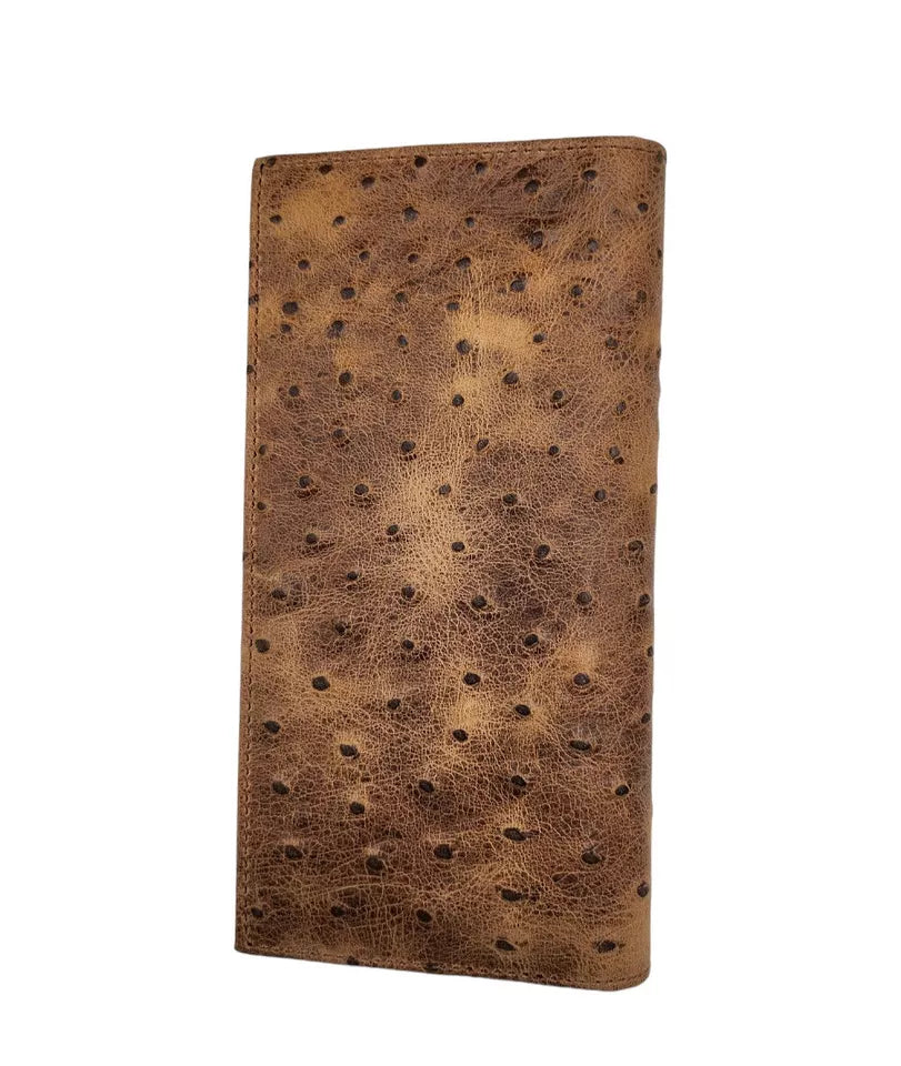 Stetson Brown Ostrich Rodeo Checkbook Wallet