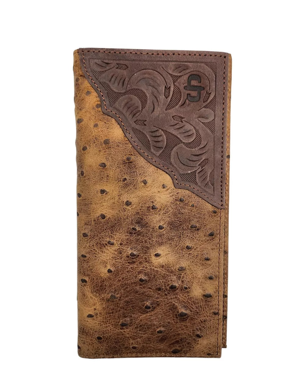 Stetson Brown Ostrich Rodeo Checkbook Wallet – Lucknow Skin Shop and ...