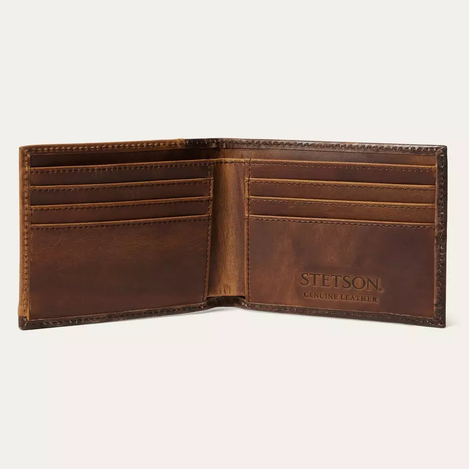 Stetson Vintage Brown Bi-Fold Hair On - Accessories Wallet