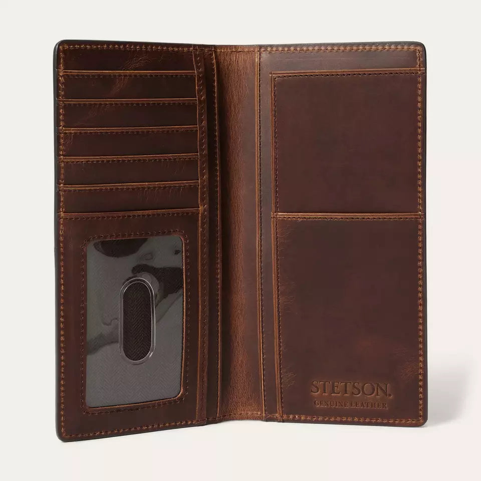 Stetson Vintage Brown Hair On Tooled - Accessories Wallet