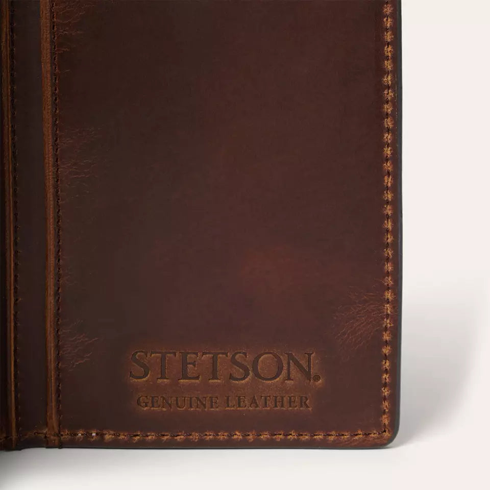 Stetson Vintage Brown Hair On Tooled - Accessories Wallet
