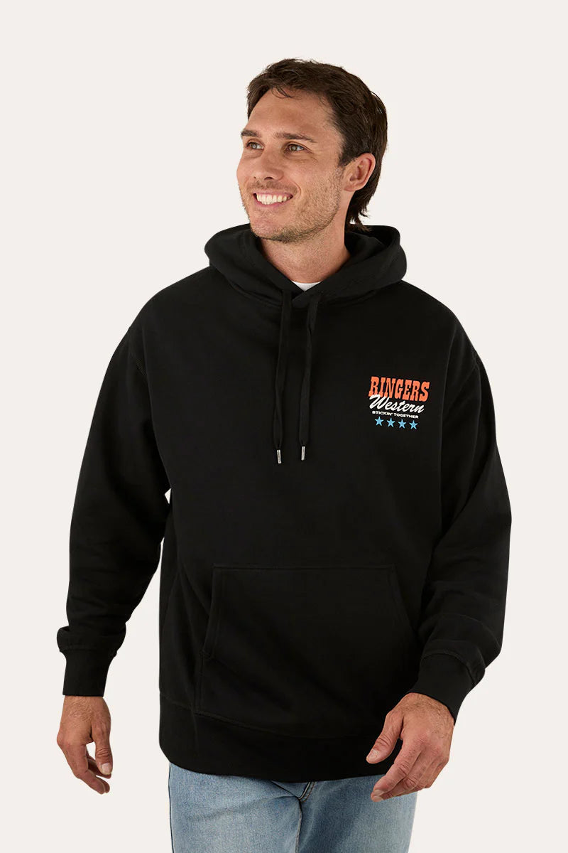 Ringers Western Mens Stickin Together Pullover Hoodie - Black