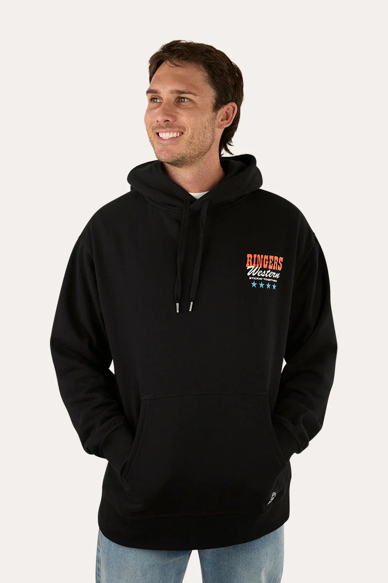 Ringers Western Mens Stickin Together Pullover Hoodie - Black