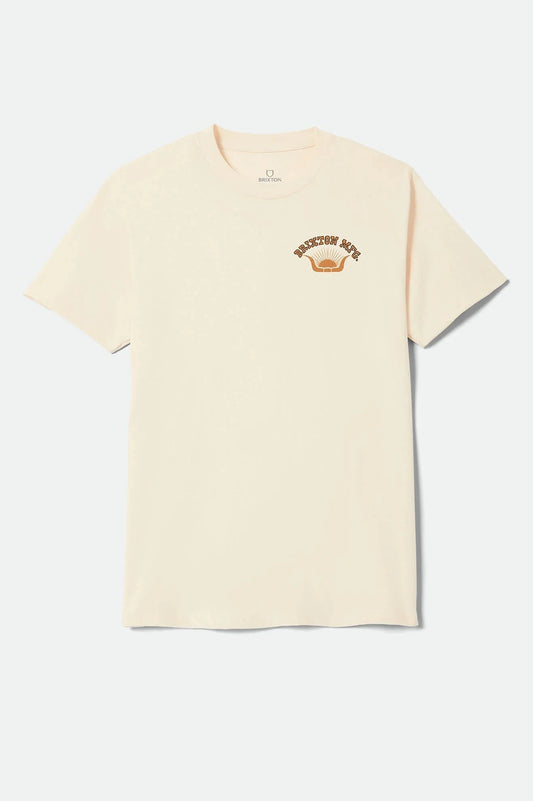 Brixton Men's Stirrup Short Sleeve Standard T-Shirt - Cream